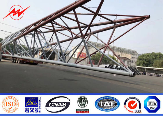 Piernas de acero de las telecomunicaciones tres de Telecommunic las mono poste de la comunicación se elevan con estándar de la galvanización 86