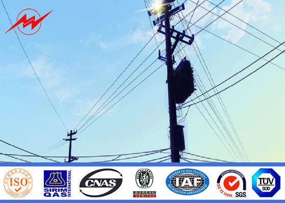 Prueba poste de acero galvanizado afilado cónico del viento para la línea proyecto de la distribución