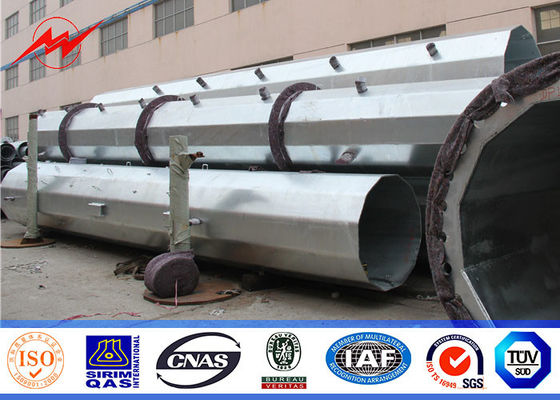 Torre de poste de la microonda de acero de 16 lados mono para la línea de transmisión móvil