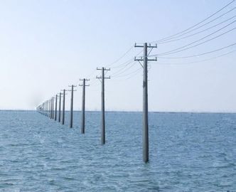 2.75*127*248*10670m m GR, poder de acero poste Monopoles de 345 Mpa HDG con AWS D1.1