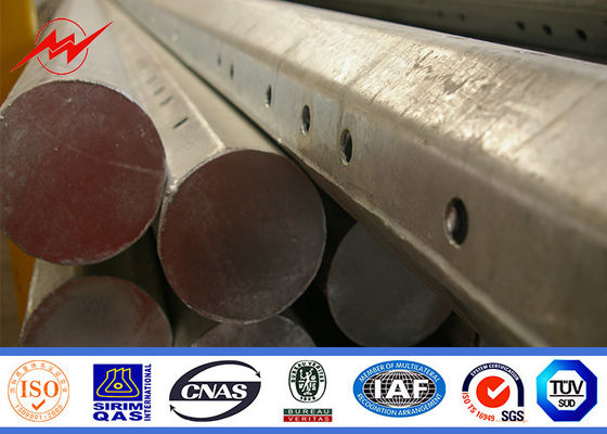 Poder poste de acero para uso general eléctrico galvanizado para 69kv fuera de la línea de la distribución