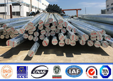 inmersión caliente poste de acero octagonal galvanizado de los 8m el 11m para la línea de transmisión