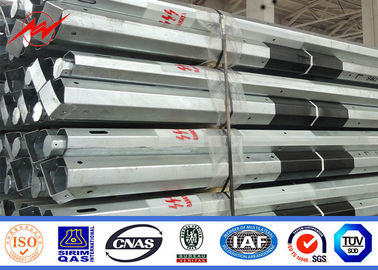 el 11m 3.8m m 2 columna eléctrica de acero galvanizada de la transmisión de poste de la sección FRP