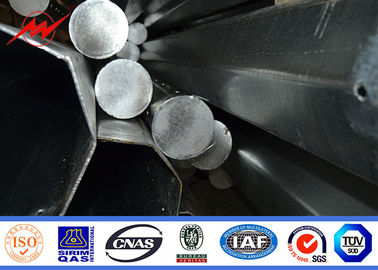 corriente eléctrica tubular de acero galvanizada poste de la inmersión caliente del 15m con el material de ASTM A123