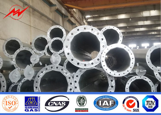 mono poste línea de la distribución de la comunicación de la torre de los 80FT - de los 90FT con la jaula de la protección