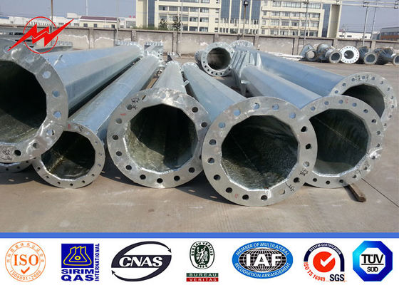 Línea de transmisión de energía tubular cónica galvanizada de poste de acero eléctrico de 220KV