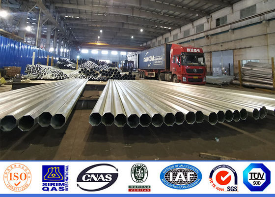 Línea los 9m poste de acero 5.5m m tubular de la distribución con FRP