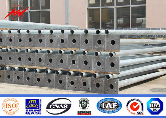 calle poste ligero del brazo del doble de la galvanización de la inmersión caliente del certificado de la ISO 12meter