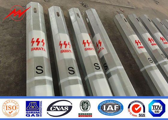 La inmersión caliente el 11m el 12m el 15m galvanizó la torre monopolar afilada