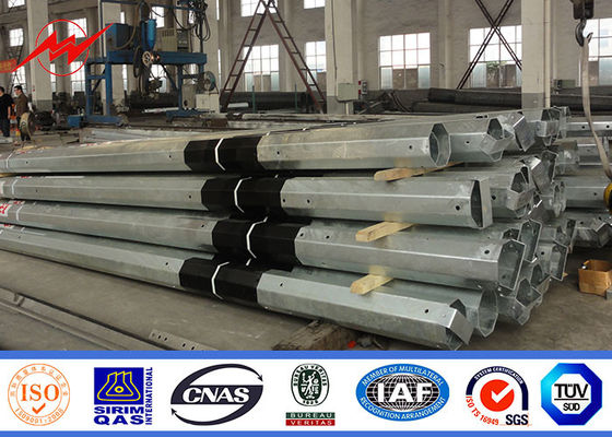33KV Línea de transmisión galvanizada Pollo de energía de acero Distribución eléctrica octogonal tubular