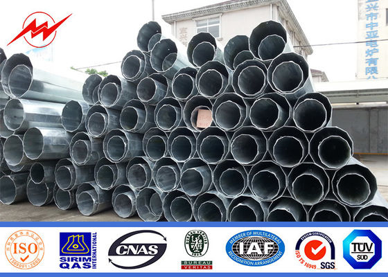 8 - la inmersión caliente del 18m galvanizó la ronda material para uso general de acero de poste Gr65/la forma cónica