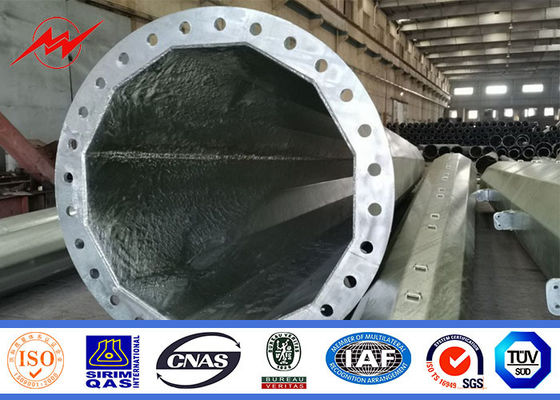 La inmersión caliente octagonal de los 80ft los 90ft galvanizó a poste tubular de acero ASTM A123