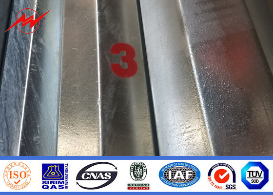 el 14m 1600 Dan Conical Hot Dip Galvanized poste con el brazo cruzado de la longitud de los 2.5m