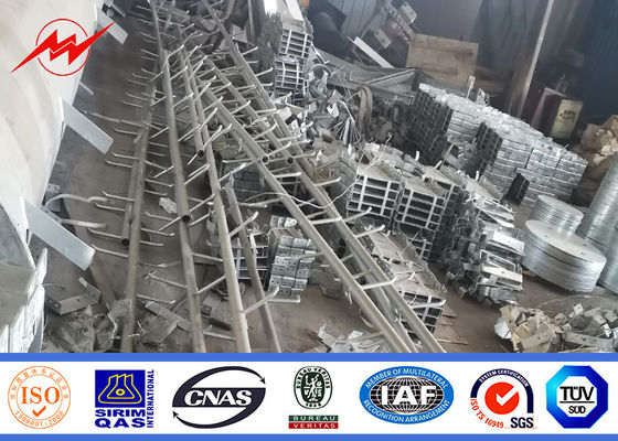 el 14m 1600 Dan Conical Hot Dip Galvanized poste con el brazo cruzado de la longitud de los 2.5m