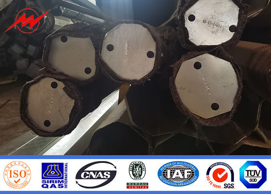 9 tratamiento de superficie de la galvanización del metro 13.4kn poste tubular para la línea eléctrica