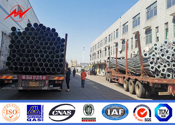9 tratamiento de superficie de la galvanización del metro 13.4kn poste tubular para la línea eléctrica