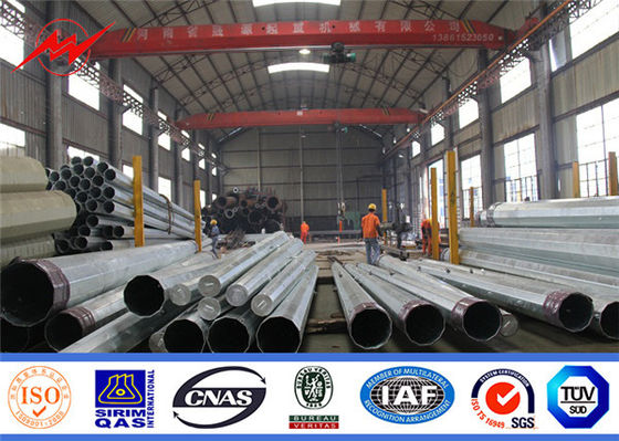 220kv galvanizó la transmisión de poder poste de acero tubular
