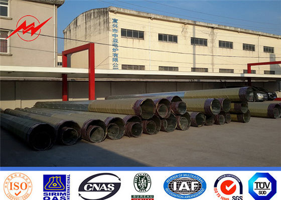 Estándar de ISO cónico galvanizado de poste de la corriente eléctrica de la pintura