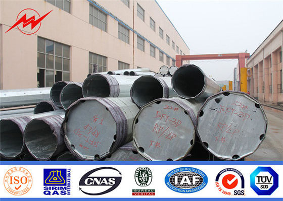 El Cctv octagonal galvanizó a poste para uso general de acero 33kv 69kv