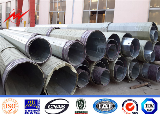 Inmersión caliente 132kv galvanizado poste eléctrico de acero para la línea de transmisión de poder