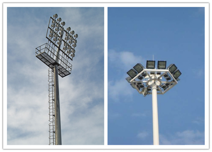 iluminación poligonal del centro de deportes del polo del palo de los 40m alta con el torno 1