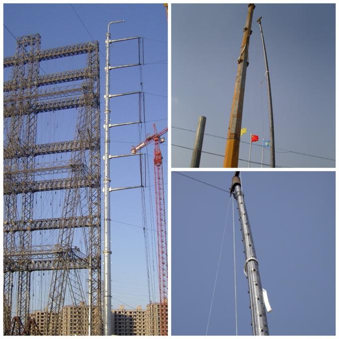 El enrejado de acero Masts la línea de transmisión de arriba de la torre de alto voltaje de poste del reborde de la utilidad de los 75ft los 80ft 1