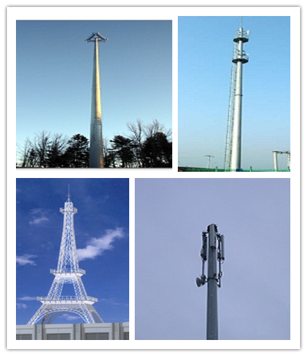 Mono torre de poste de la antena celular de acero de las telecomunicaciones para la comunicación, ISO 9001 0