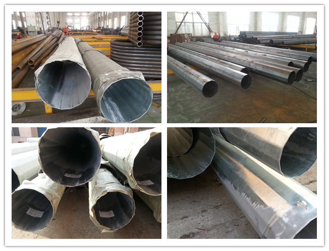 400 kilovoltios postes de acero galvanizados utilidad de acero con la línea eléctrica de la resistencia de choque 1