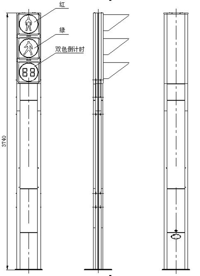 Ligeras señales galvanizadas altura del tráfico de la aduana los 4.5m con el solo soporte 1