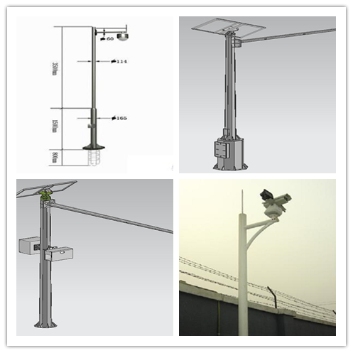 Poder de acero poste del brazo doble durable/del solo brazo para el semáforo de la señal LED 1
