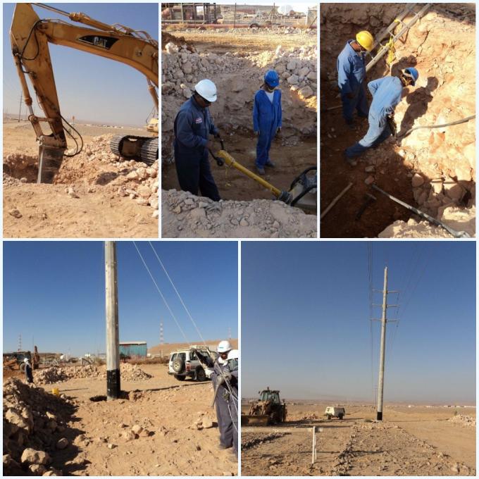 Línea de transmisión de la distribución prueba Electric Power poste del terremoto de postes los 24m 2