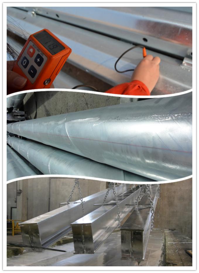 30KN postes de acero galvanizados Gr65 10 kilovoltios - 550 kilovoltios de corrosión anti poste de acero tubular 0