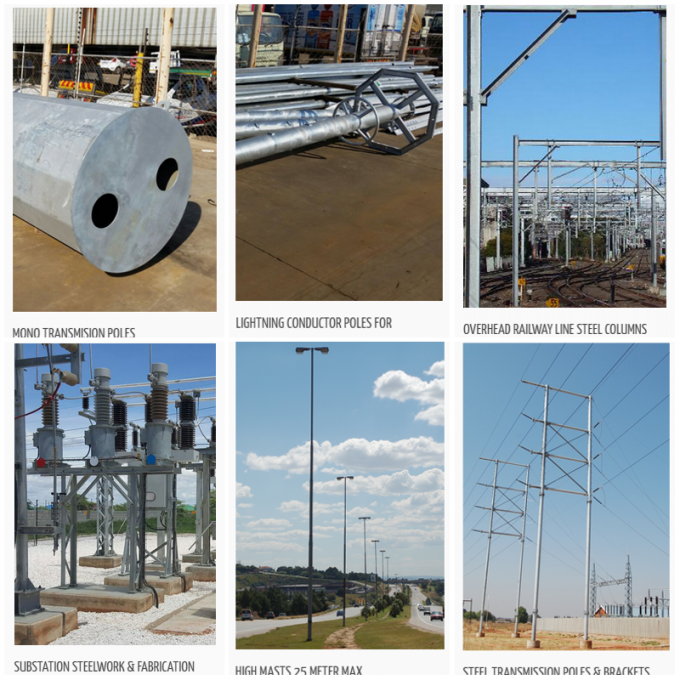 Transmisión de poder de acero galvanizada afilada redonda postes/corriente eléctrica poste 2