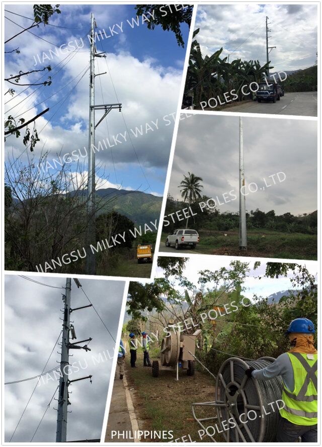 132kv mono torre de poste de 30 metros para la telecomunicación móvil de la transmisión 0