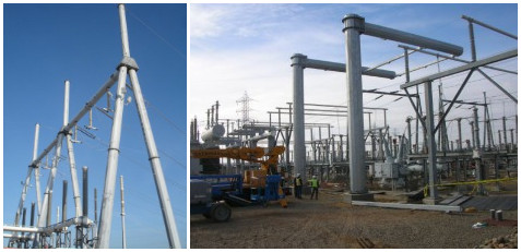 transmisión poste para uso general de acero de la electricidad del 14M 500 Dan para la línea proyecto de la distribución de poder 0