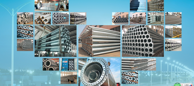 60 pies de acero galvanizado tubo de utilidad de la energía del poste de metal telescópico del poste de acero 1