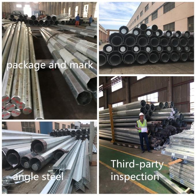 Línea de transmisión de postes de acero de 20-40 m con galvanización en caliente de 80-100 μm 0