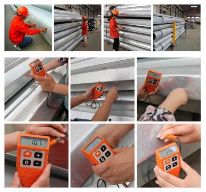 11m 3.8mm 7.2mm 80-100 microm promedio galvanización por inmersión en caliente para poste de acero galvanizado duradero 0