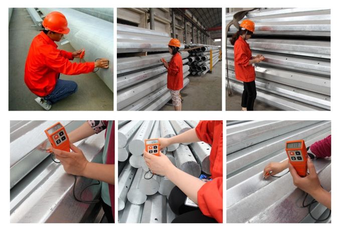 9m clase5 clase6 poste de energía eléctrica acero galvanizado por inmersión en caliente para la distribución 1